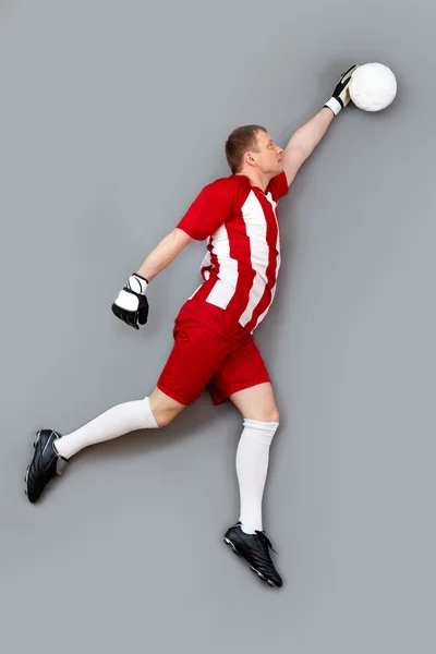 Goalkeeper catching ball — Stock Photo, Image