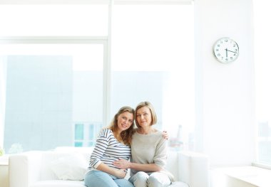 Pregnant woman and her mother