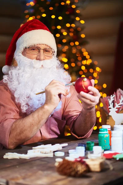 Santa Claus malba hračka míč — Stock fotografie