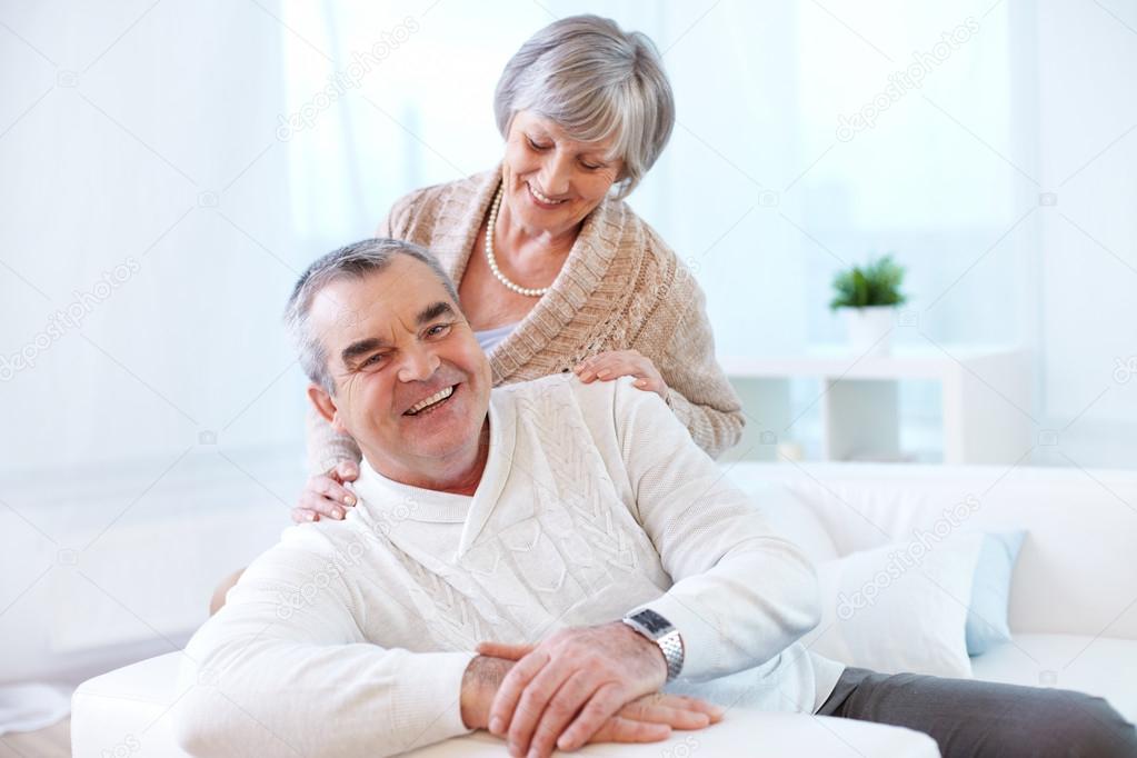 Senior couple at home