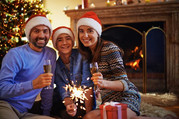 Karácsony este a család — Stock Fotó