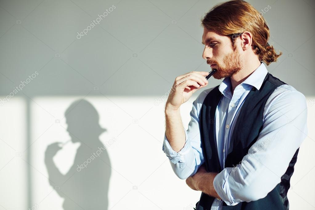 Businessman with shadow