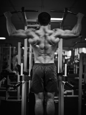 Spor salonunda erkek eğitimi.