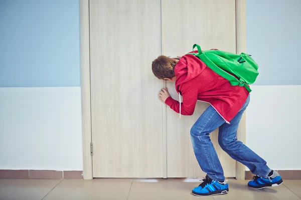 Curious learner with backpack — Stock Photo, Image