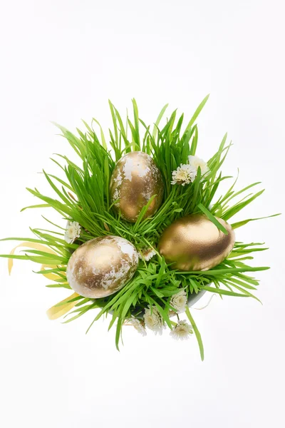 Easter golden eggs — Stock Photo, Image