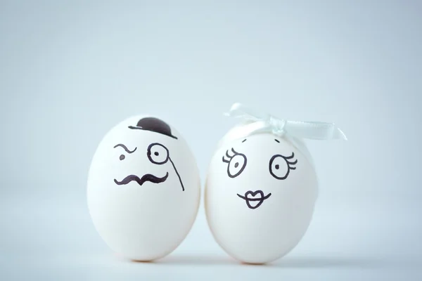 Lady and gentleman eggs — Stock Photo, Image