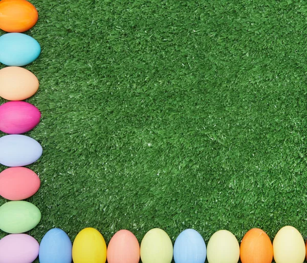 Painted Eggs and grass — Stock Photo, Image