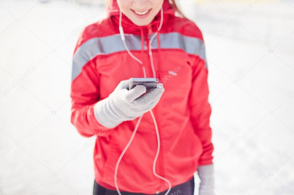 Workout with music outdoors