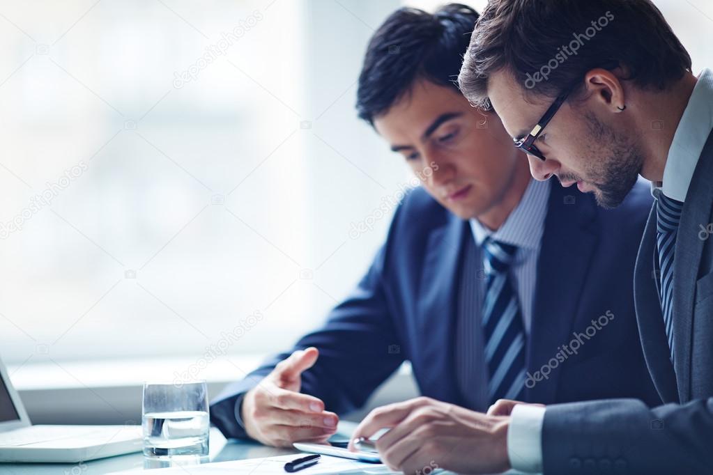 businessmen networking in office