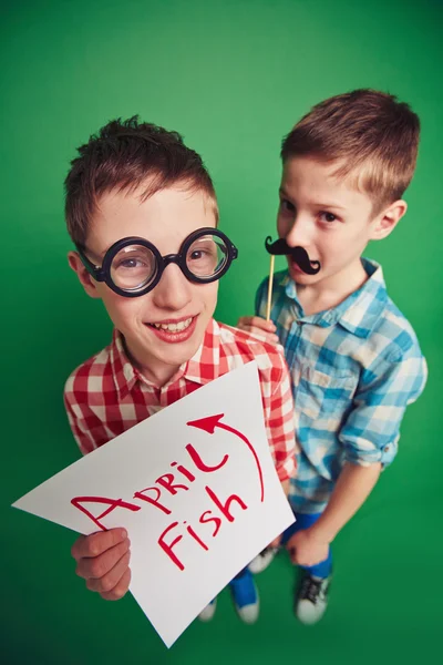 Funny boys celebrating — Stock Photo, Image