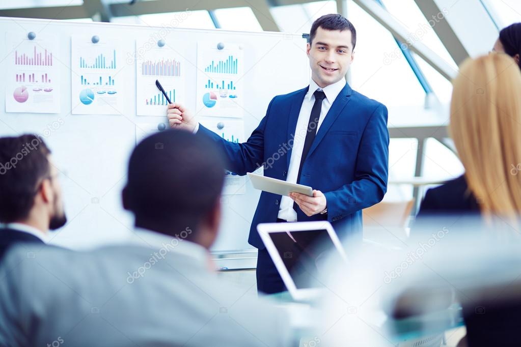 Businessman making presentation