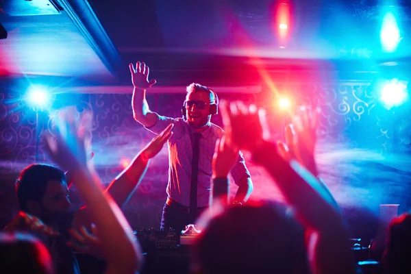 Energetic disc jockey — Stock Photo, Image