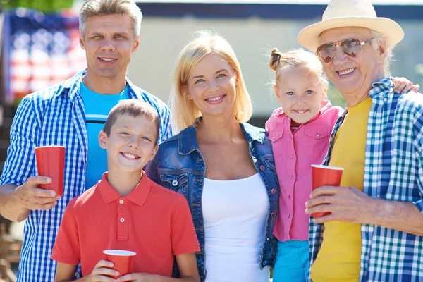 Happy family  enjoying weekend outside — Stock Photo, Image