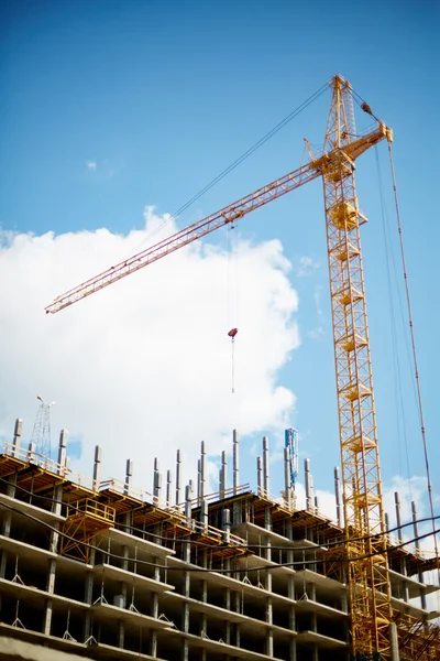 New building construction and crane Royalty Free Stock Images