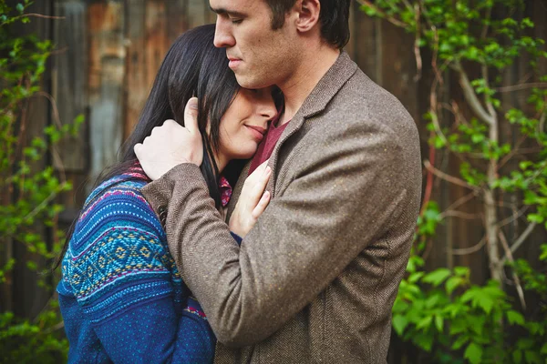 Amorous couple cuddling — Stock Photo, Image