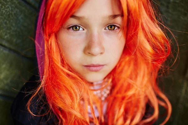 Calm girl with orange hair — Stock Photo, Image