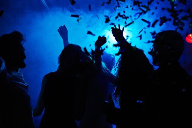 people dancing in confetti clipart