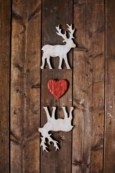 Reindeers with red heart — Stock Photo, Image