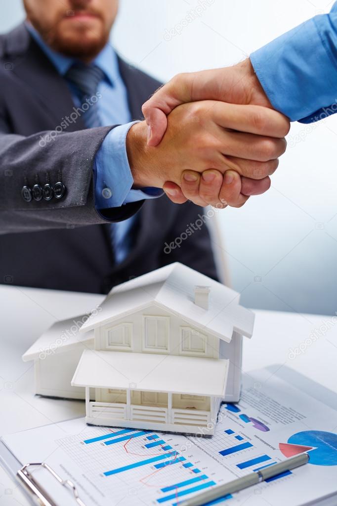 Handshaking over house model