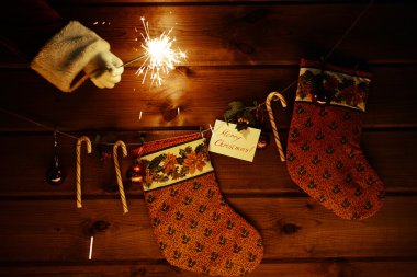 Noel Baba el Bengal ışık