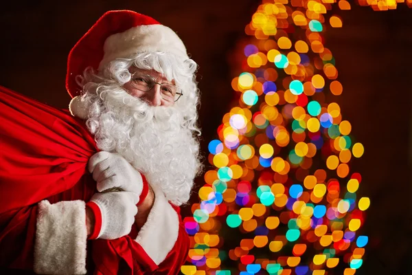 Санта-Клаус с мешком — стоковое фото