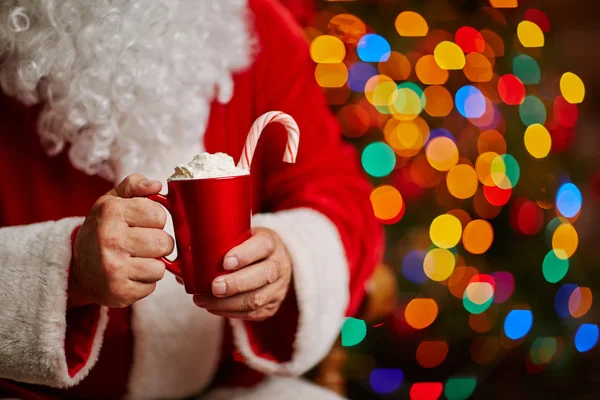 Babbo Natale con tazza di latte — Foto Stock