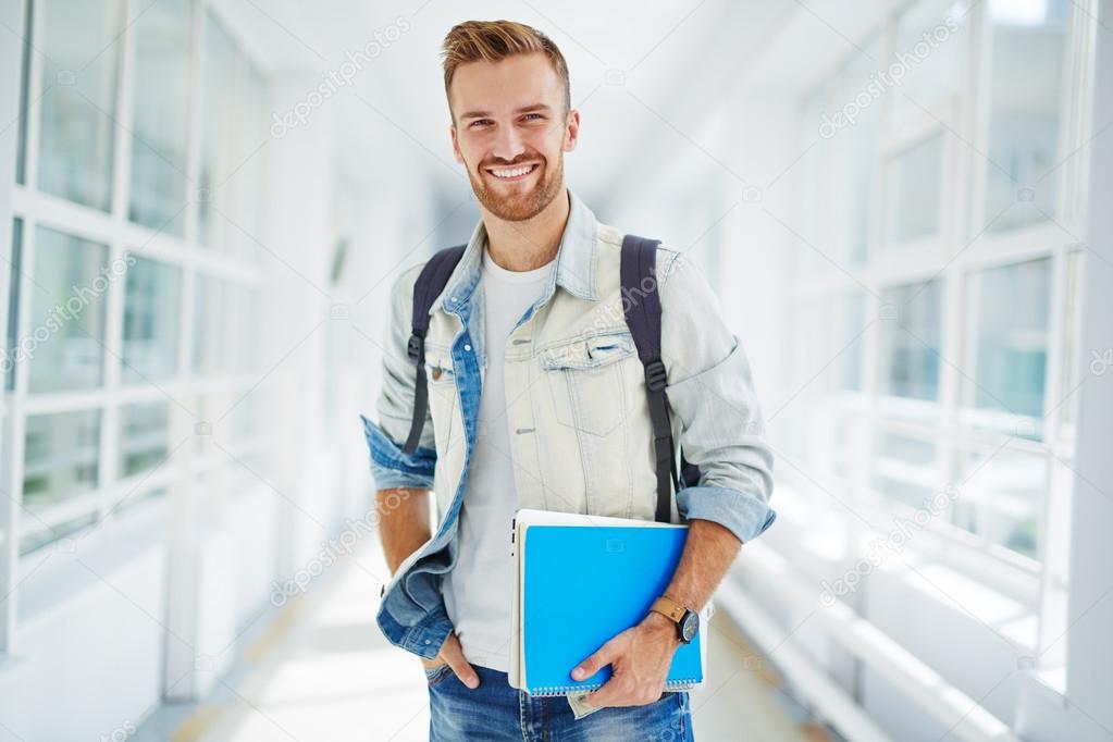 college student with books