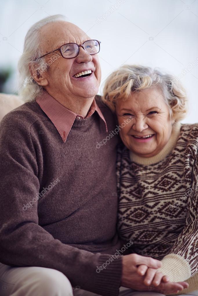 Happy senior man and woman