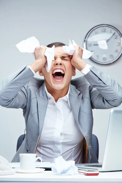 Unhappy businesswoman crying — Stock Photo, Image