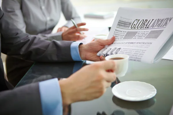 Businessman having morning coffee — Stock Photo, Image