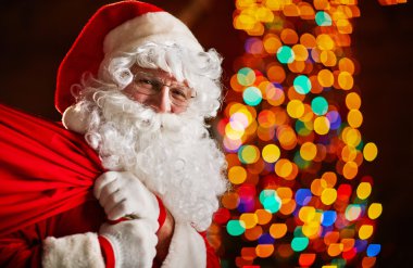 Noel Baba ile büyük kırmızı çuval