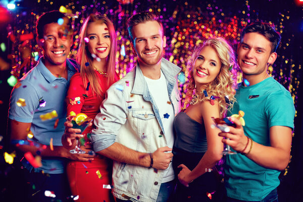 Group of joyful friends