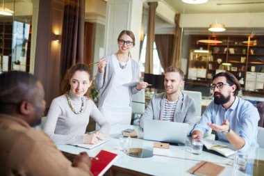 young colleagues sharing their ideas