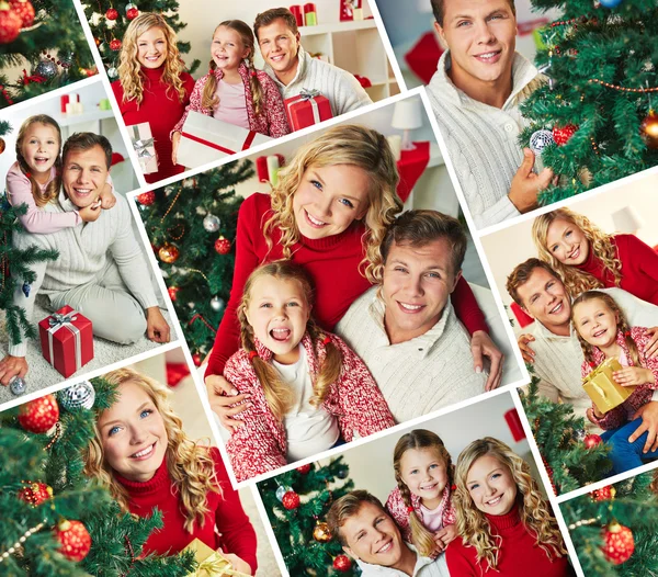 Famiglia che celebra il Natale — Foto Stock