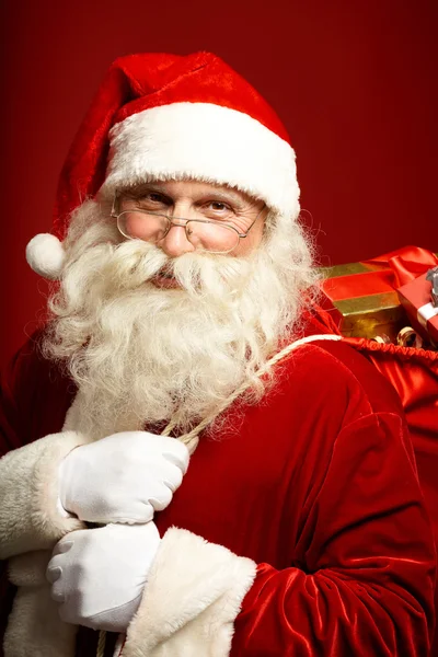 Happy Santa with sack Stock Image