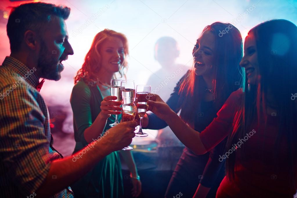 People dancing  in night club