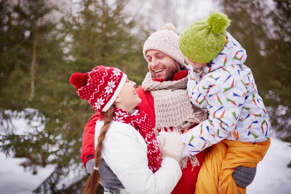 Lovely family having fun together — Stock Photo, Image