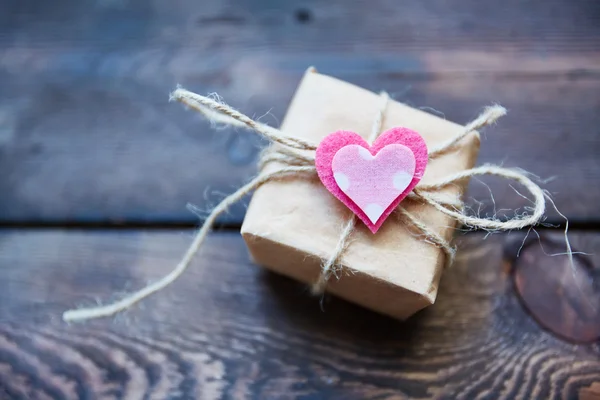 Wrapped package for valentine — Stock Photo, Image