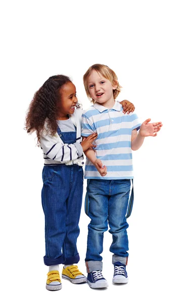 Little multi-ethnic friends — Stock Photo, Image