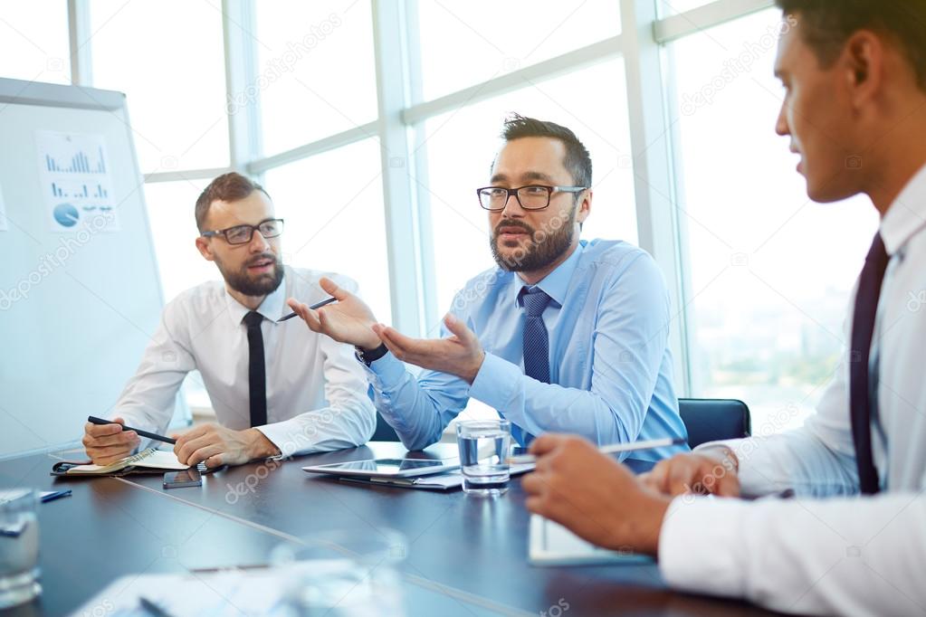 businessmen working in office