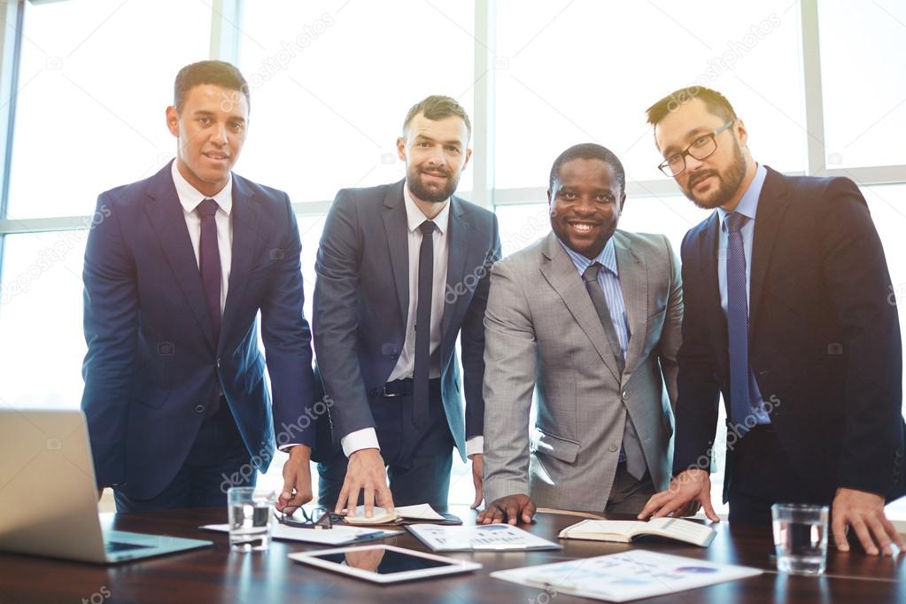 Happy businessmen  in office