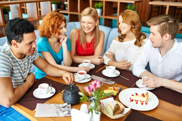 Happy friends having lunch — Stock Photo, Image
