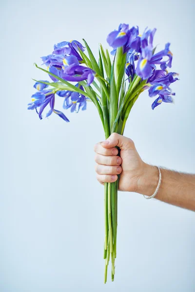 Male Hand with bouquet — Stock Photo, Image