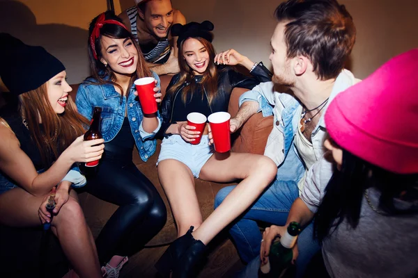 Group of friends at party — Stock Photo, Image