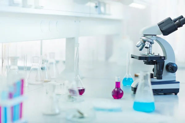 Tubes and flasks with liquids — Stock Photo, Image