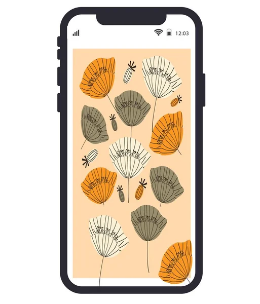 Design Della Copertura Del Telefono Cellulare Ornamento Floreale Mandala — Vettoriale Stock
