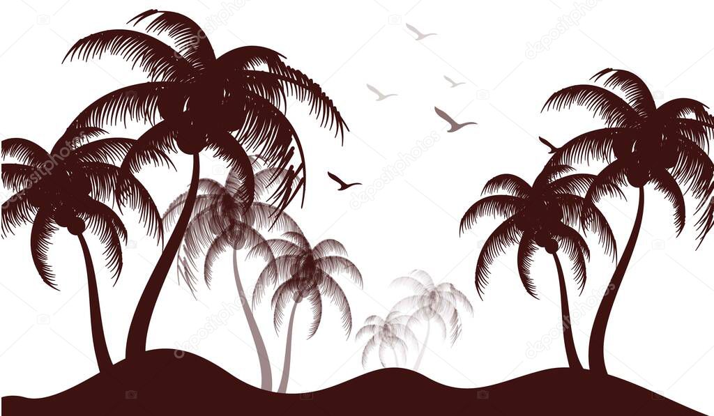 Palm tree summer, vector illustration