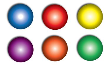 Gerçekçi Toplar - Dokuz Renk Tonu - İllüstrasyon