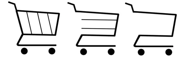 Panier Plein Vide Symbole Boutique Icône Vente — Image vectorielle