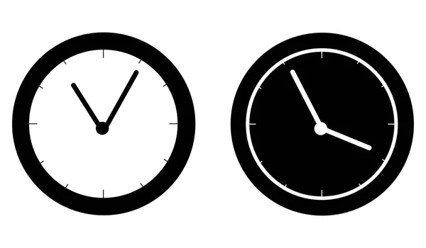 Διάνυσμα Ώρα Και Ρολόι Εικονίδια Set Clocks Σχεδιασμό Συλλογής Εικονίδιο — Διανυσματικό Αρχείο